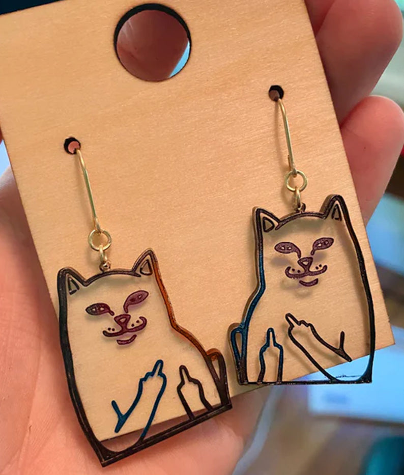 🤣Paw-some Middle Finger Cat Ring 🐾🖤