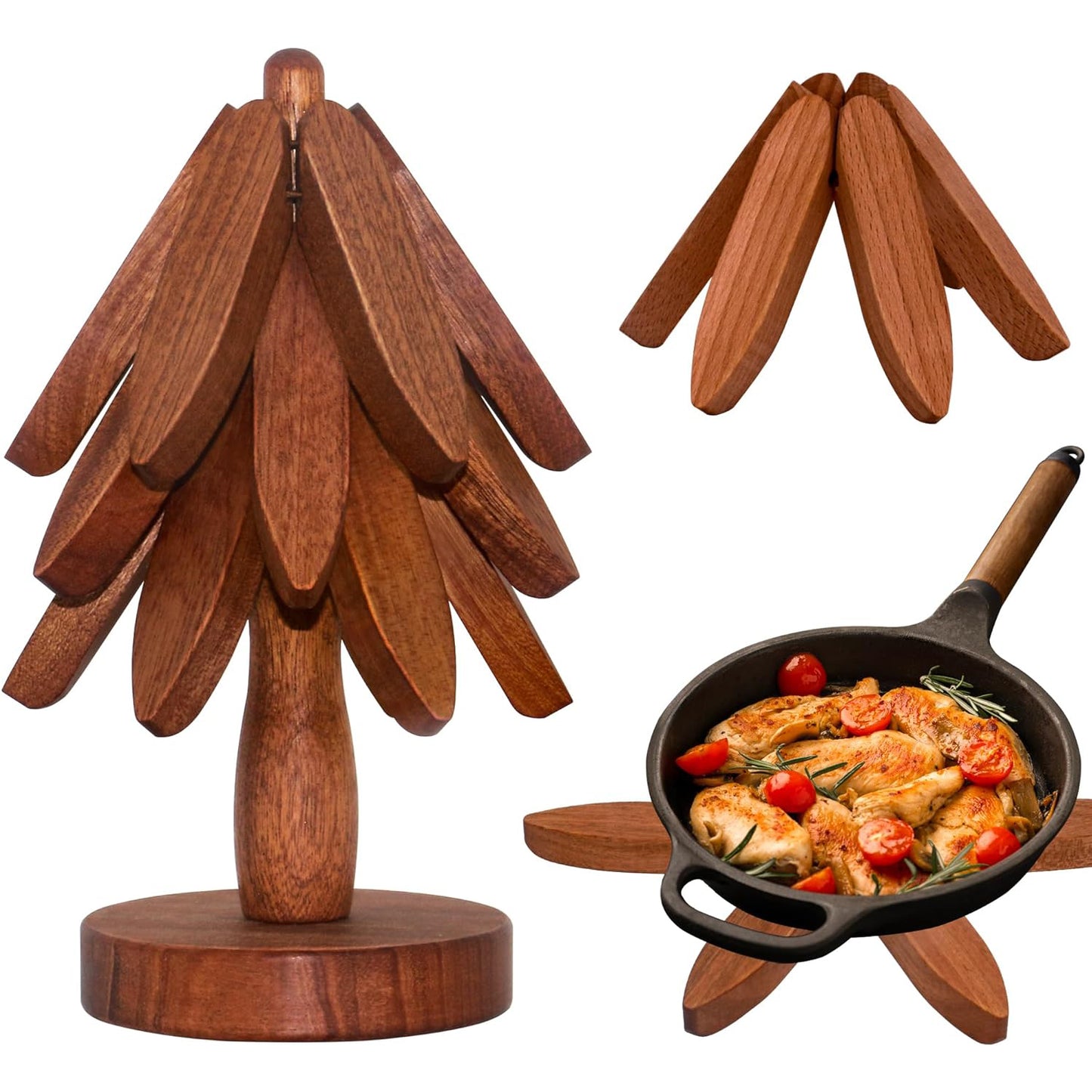 🌿 Elegant Walnut Tree Hot Dish Stand 🌟
